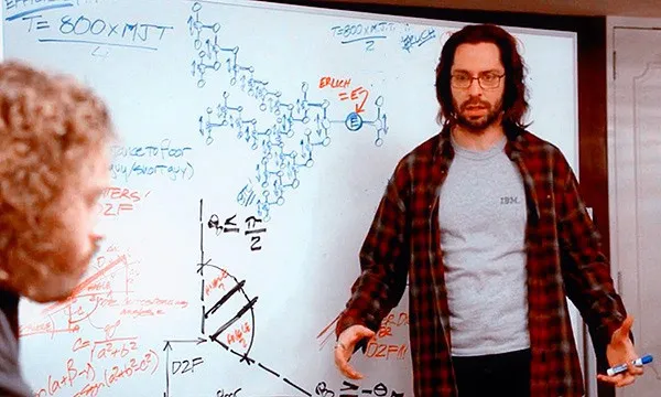 Whiteboarding scene from Silicon Valley